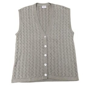 Vintage Freya German V-Neck‎ Button Up Sweater Vest Fits Women's Size Medium